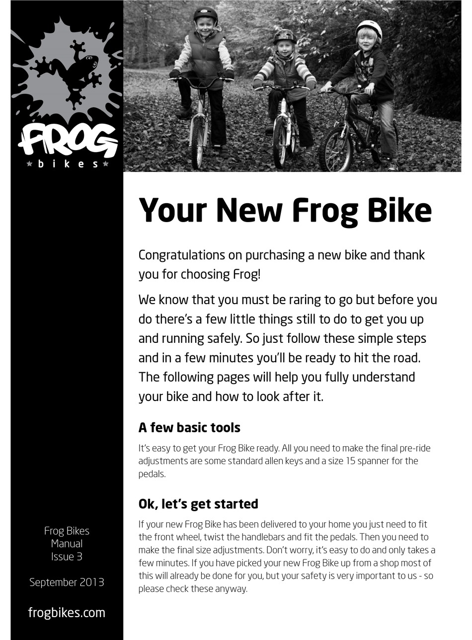 FROG BIKES BIKE USER MANUAL Pdf Download ManualsLib