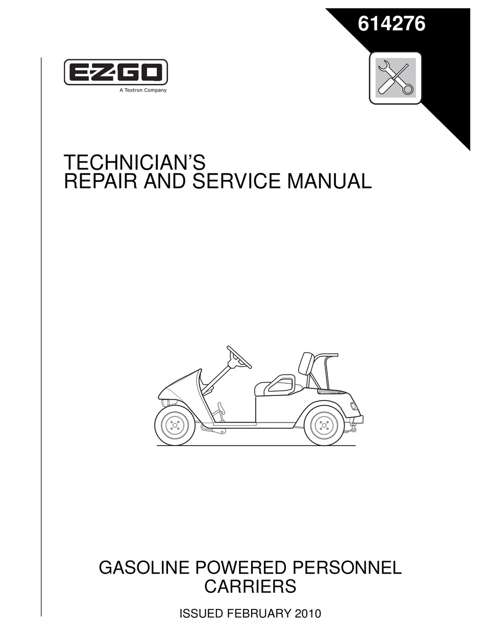 E-Z-GO TXT FLEET TECHNICIAN'S REPAIR AND SERVICE MANUAL Pdf Download |  ManualsLib