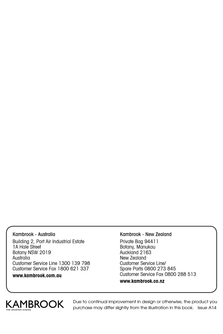 KAMBROOK KKE760CLR INSTRUCTION BOOKLET Pdf Download ManualsLib