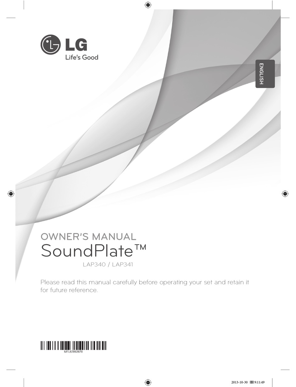 LG SOUNDPLATE LAP340 OWNER'S MANUAL Pdf Download | ManualsLib