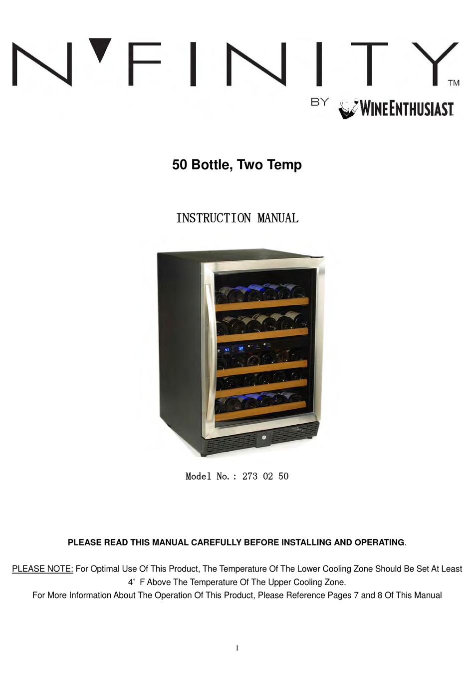 N'FINITY 273 02 50 INSTRUCTION MANUAL Pdf Download ManualsLib