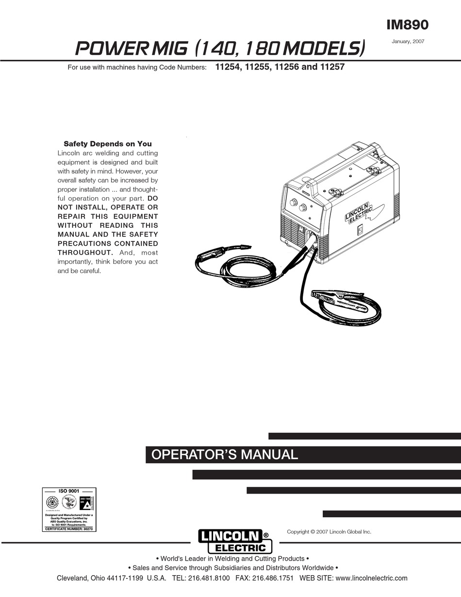 LINCOLN ELECTRIC POWER MIG 140 OPERATOR'S MANUAL Pdf Download | ManualsLib