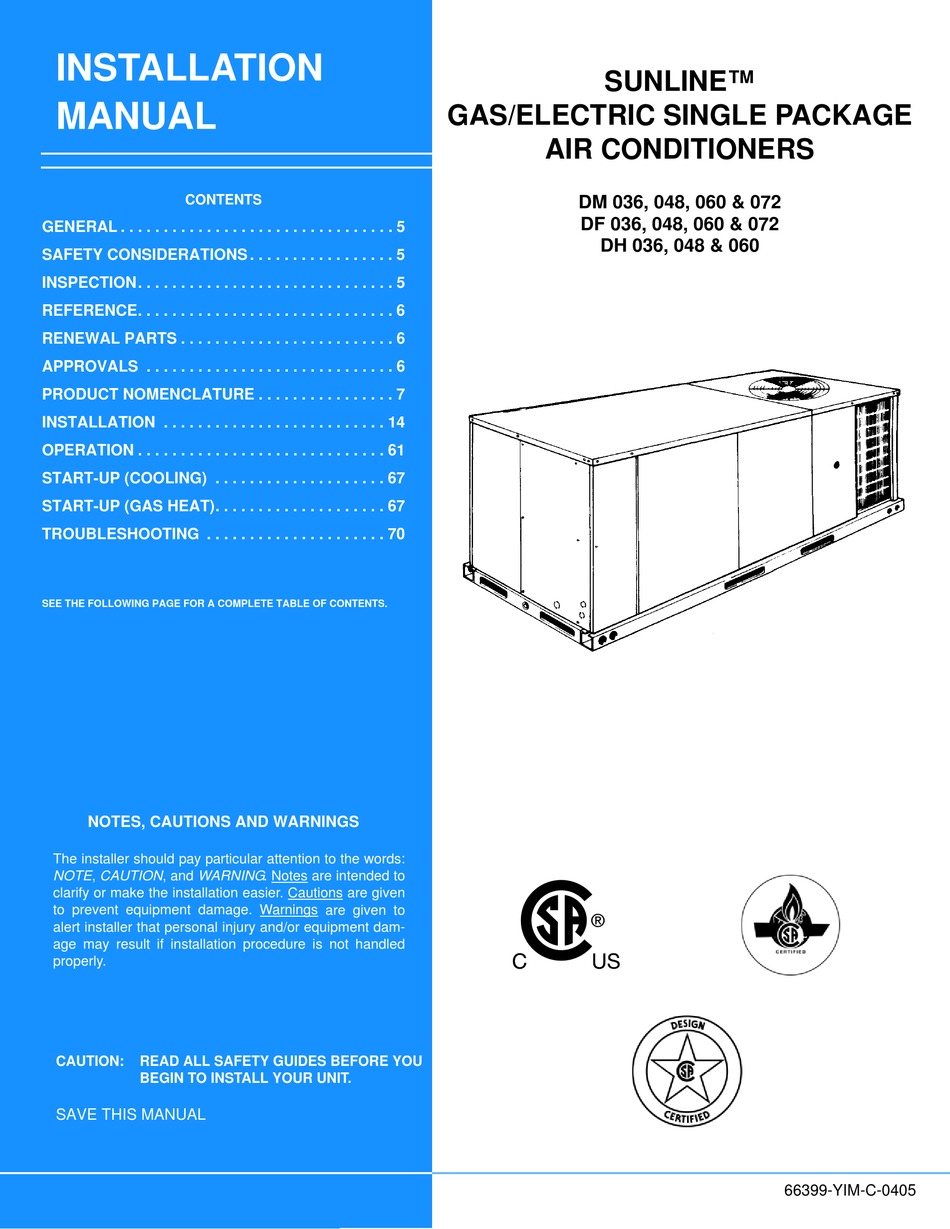 UNITARY PRODUCTS GROUP DM 036 INSTALLATION MANUAL Pdf Download ManualsLib
