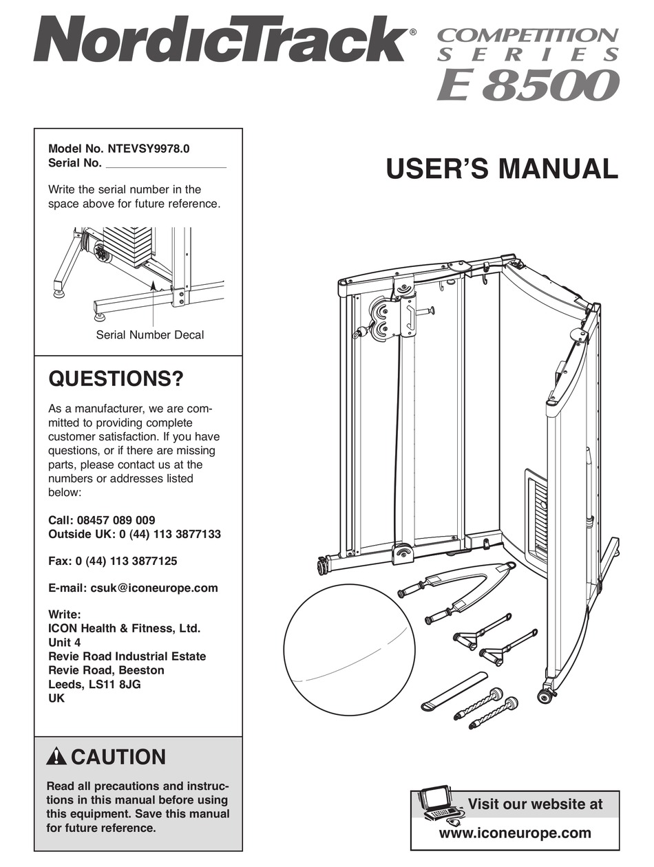 NORDICTRACK E 8500 USER MANUAL Pdf Download | ManualsLib