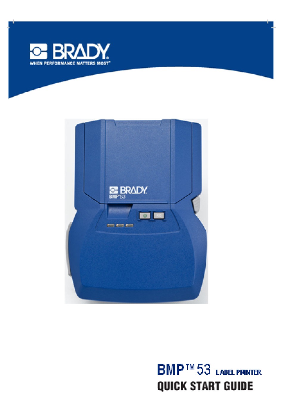 BRADY BMP 53 QUICK START MANUAL Pdf Download | ManualsLib