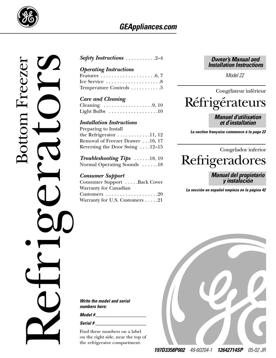 GE MODEL 22 OWNER'S MANUAL Pdf Download ManualsLib