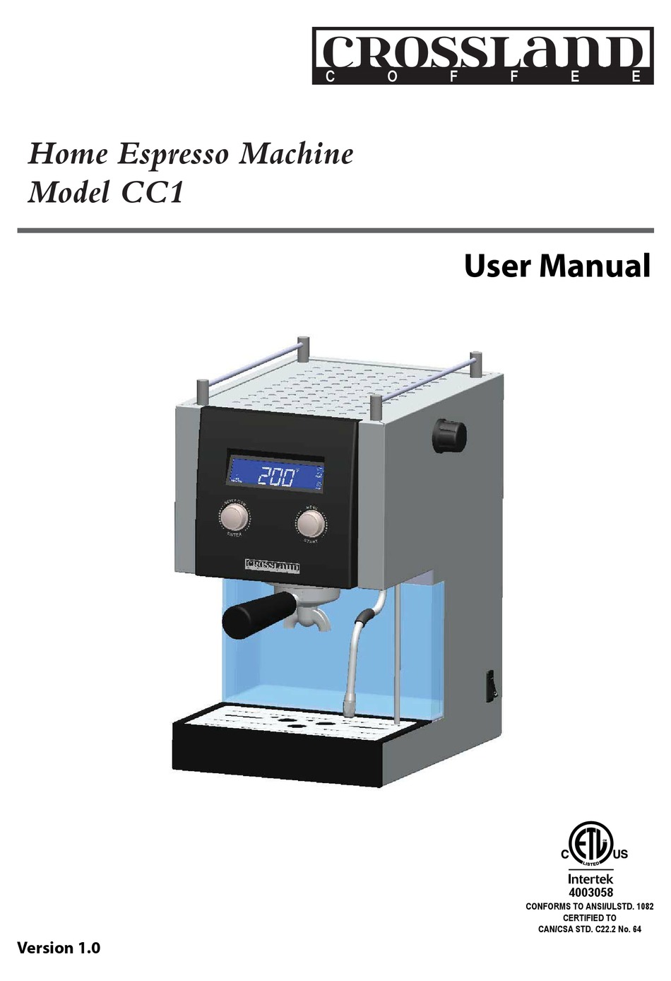 CROSSLAND CC1 USER MANUAL Pdf Download 