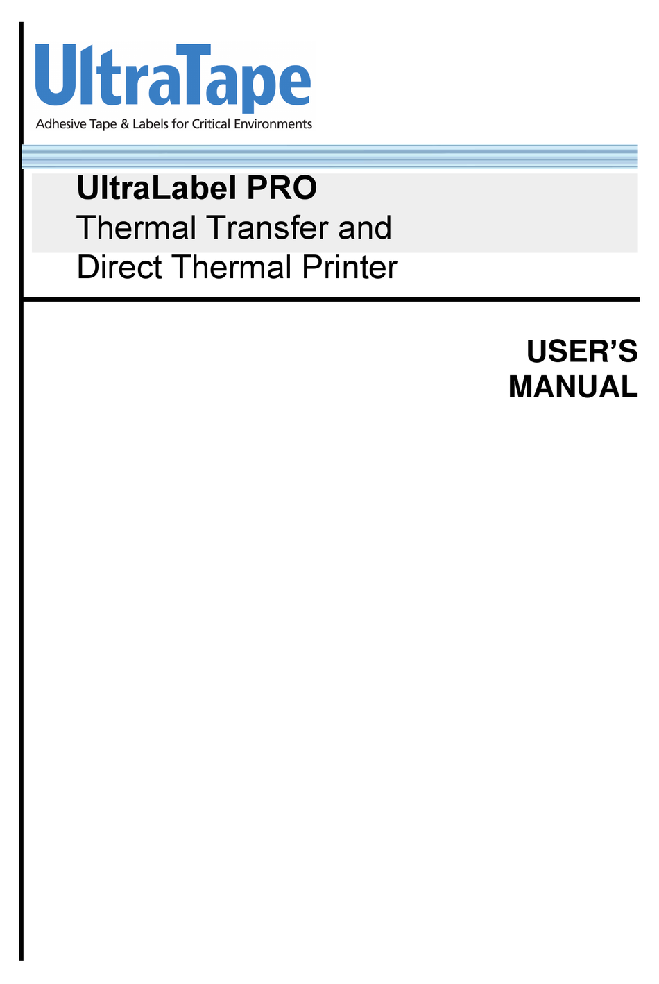 ULTRATAPE ULTRALABEL PRO USER MANUAL Pdf Download ManualsLib