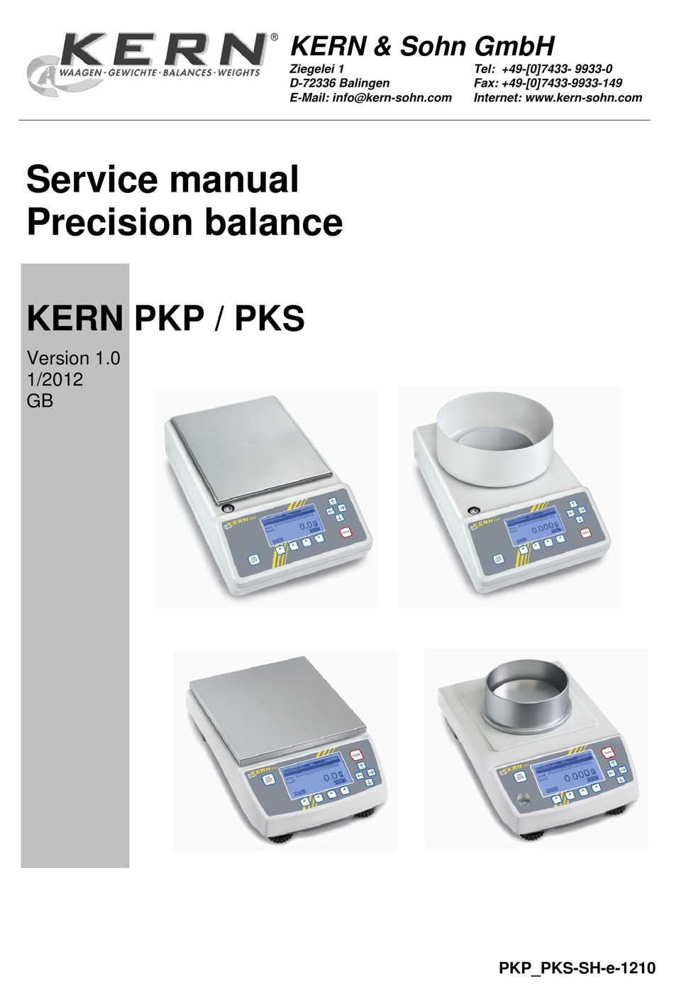 slijtage Consulaat schakelaar KERN PKP SERVICE MANUAL Pdf Download | ManualsLib
