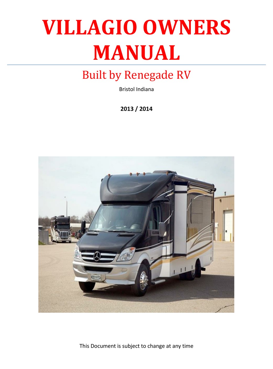 RENEGADE VILLAGIO OWNER'S MANUAL Pdf Download | ManualsLib