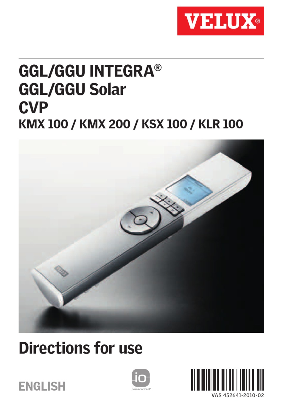 VELUX KMX 100 DIRECTIONS FOR USE MANUAL Pdf Download | ManualsLib