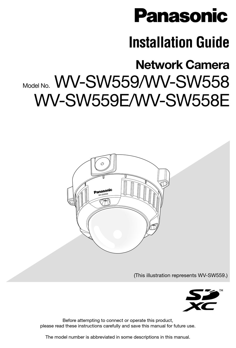 PANASONIC WV-SW559 INSTALLATION MANUAL Pdf Download | ManualsLib