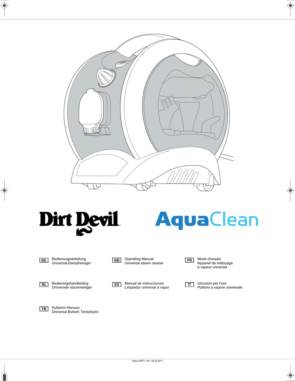 DIRT DEVIL AQUACLEAN OPERATING MANUAL Pdf Download ManualsLib