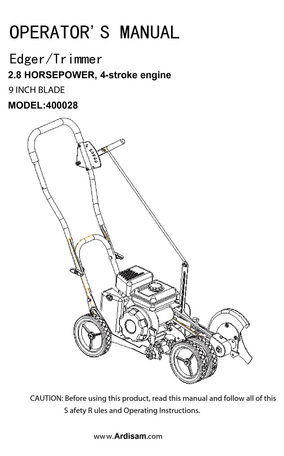 ARDISAM 400028 OPERATOR'S MANUAL Pdf Download ManualsLib