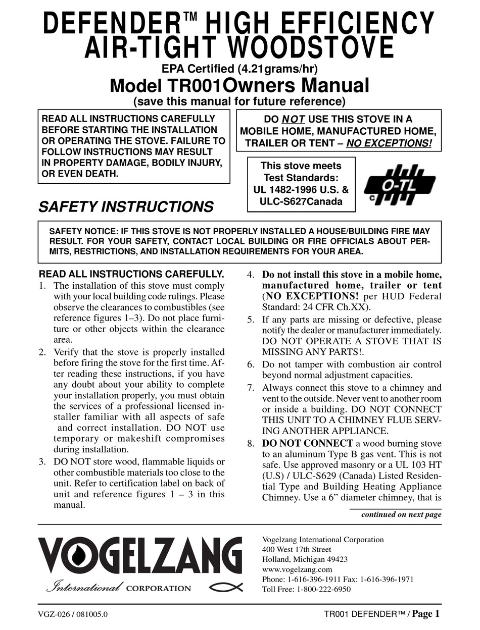 vogelzang-international-tr001-owner-s-manual-pdf-download-manualslib