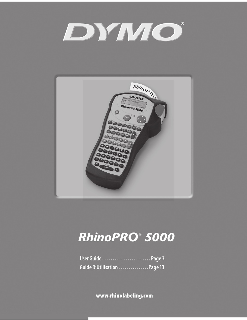 Dymo Rhinopro 5000 User Manual Pdf Download Manualslib