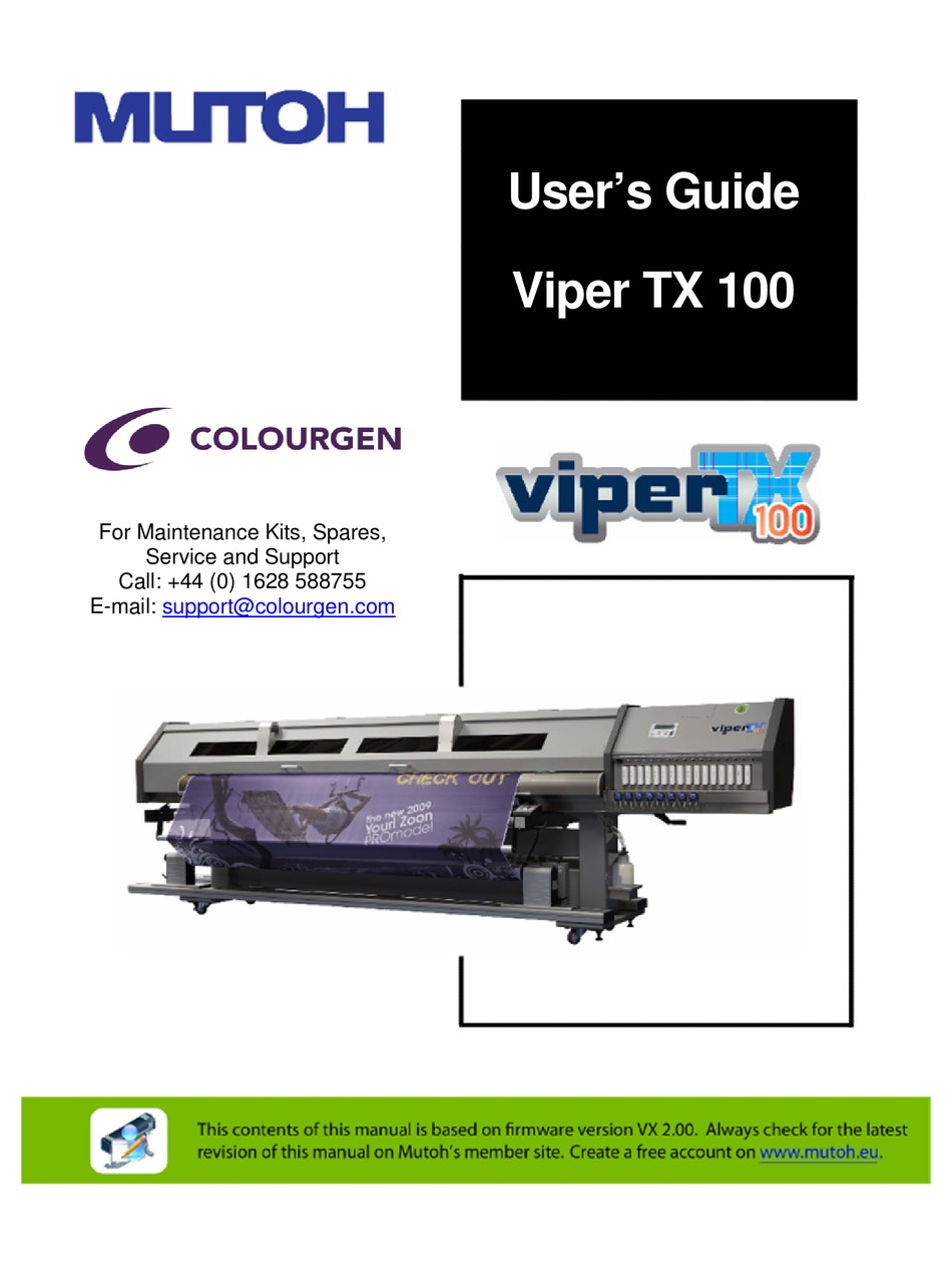 Mutoh Viper Tx 100 User Manual Pdf Download Manualslib