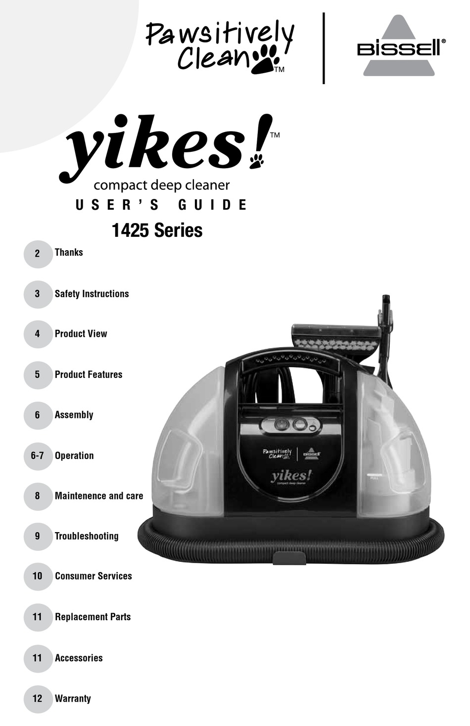 BISSELL YIKES! USER MANUAL Pdf Download ManualsLib