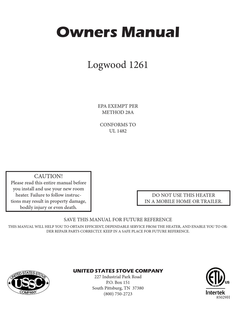Assembly Instructions - United States Stove Company Logwood 1261 Owner's  Manual [Page 4] | ManualsLib