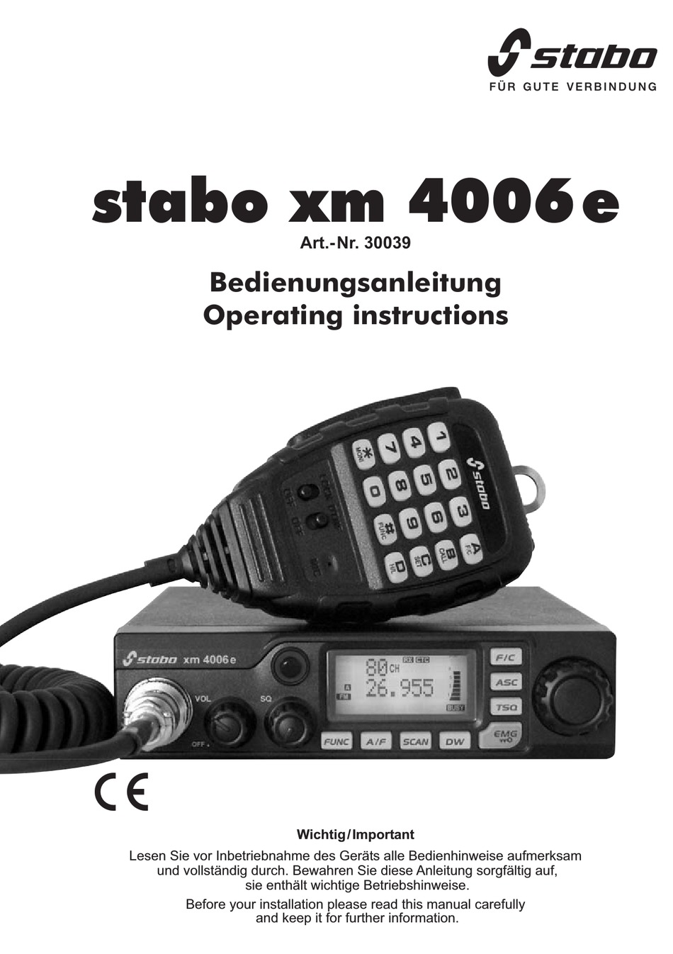 STABO XM 4006E OPERATING INSTRUCTIONS MANUAL Pdf Download | ManualsLib