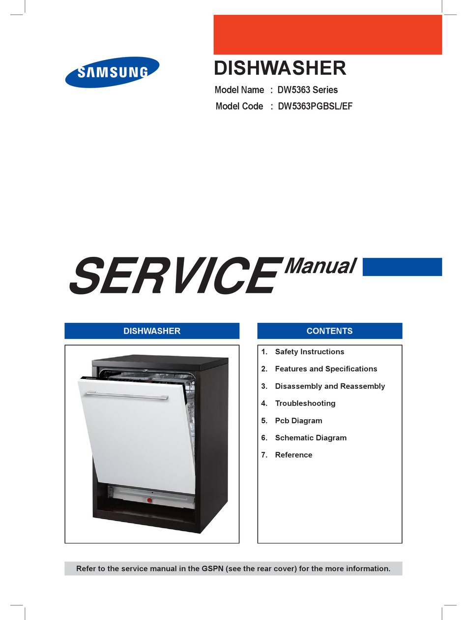 Samsung Dw5363 Series Service Manual
