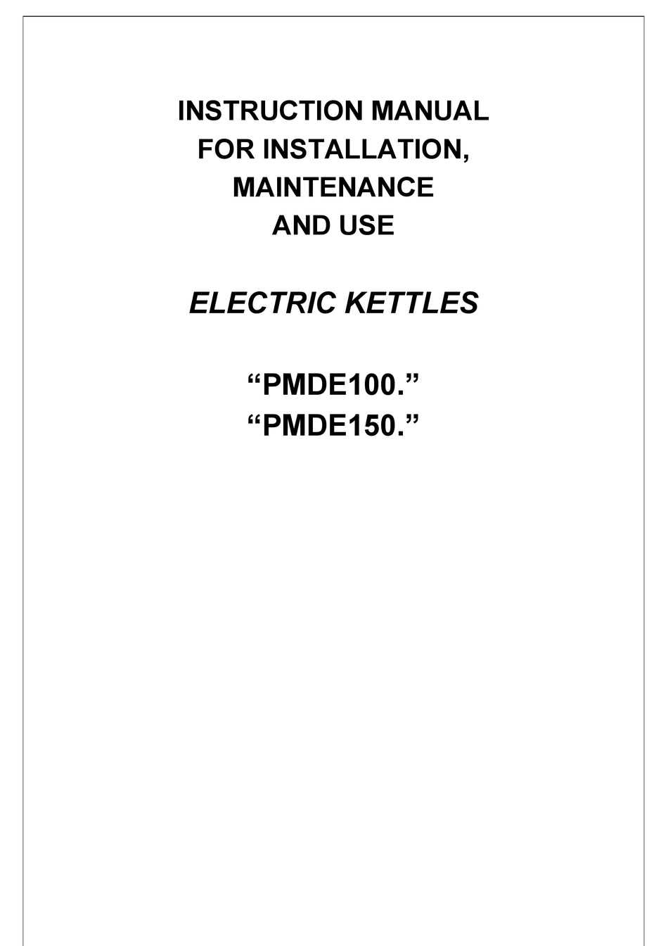 FIREX PMDE100 INSTRUCTION MANUAL FOR INSTALLATION, MAINTENANCE AND USE Pdf Download ManualsLib