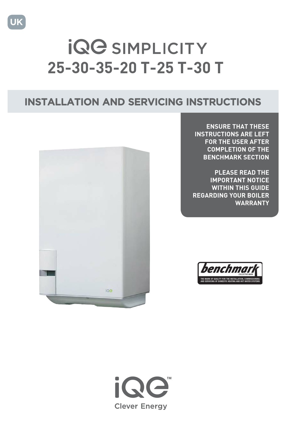 IQE SIMPLICITY 25 INSTALLATION AND SERVICING INSTRUCTIONS Pdf Download |  ManualsLib