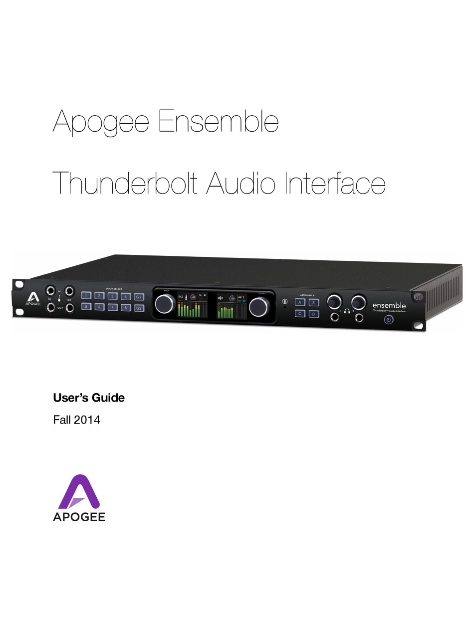 APOGEE ENSEMBLE USER MANUAL Pdf Download ManualsLib