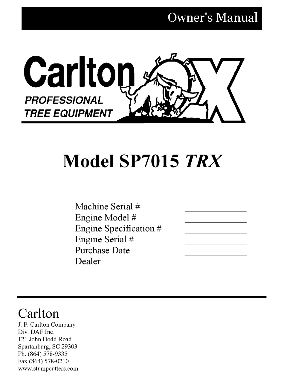 CARLTON SP7015 TRX OWNER S MANUAL Pdf Download ManualsLib