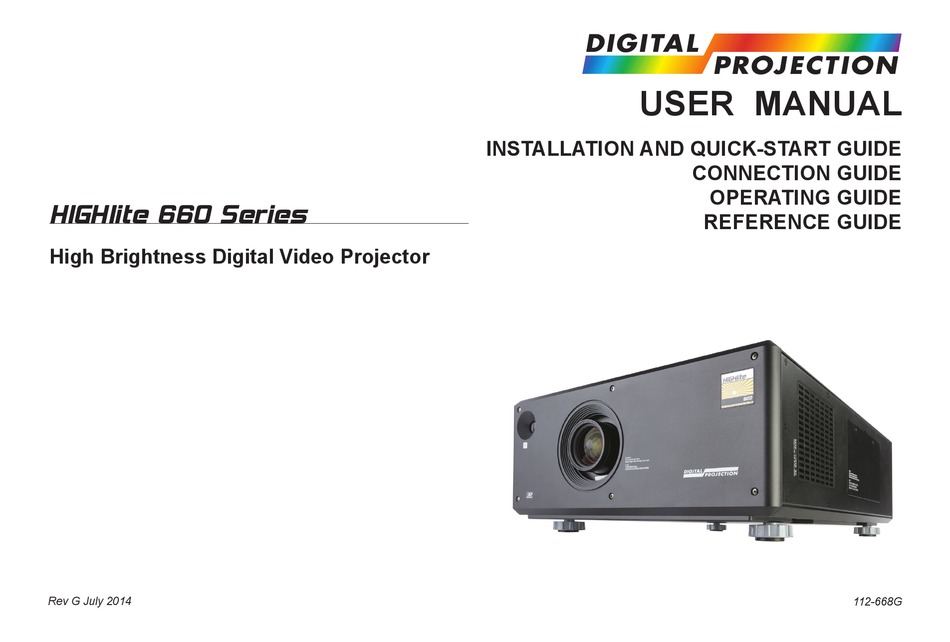 DIGITAL PROJECTION HIGHLITE 660 SERIES INSTALLATION MANUAL Pdf Download