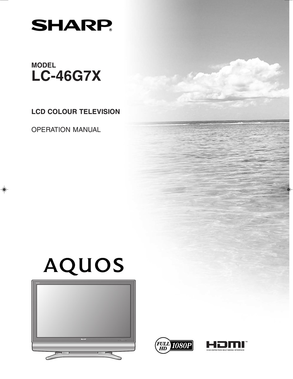 SHARP AQUOS LC46G7X OPERATION MANUAL Pdf Download ManualsLib