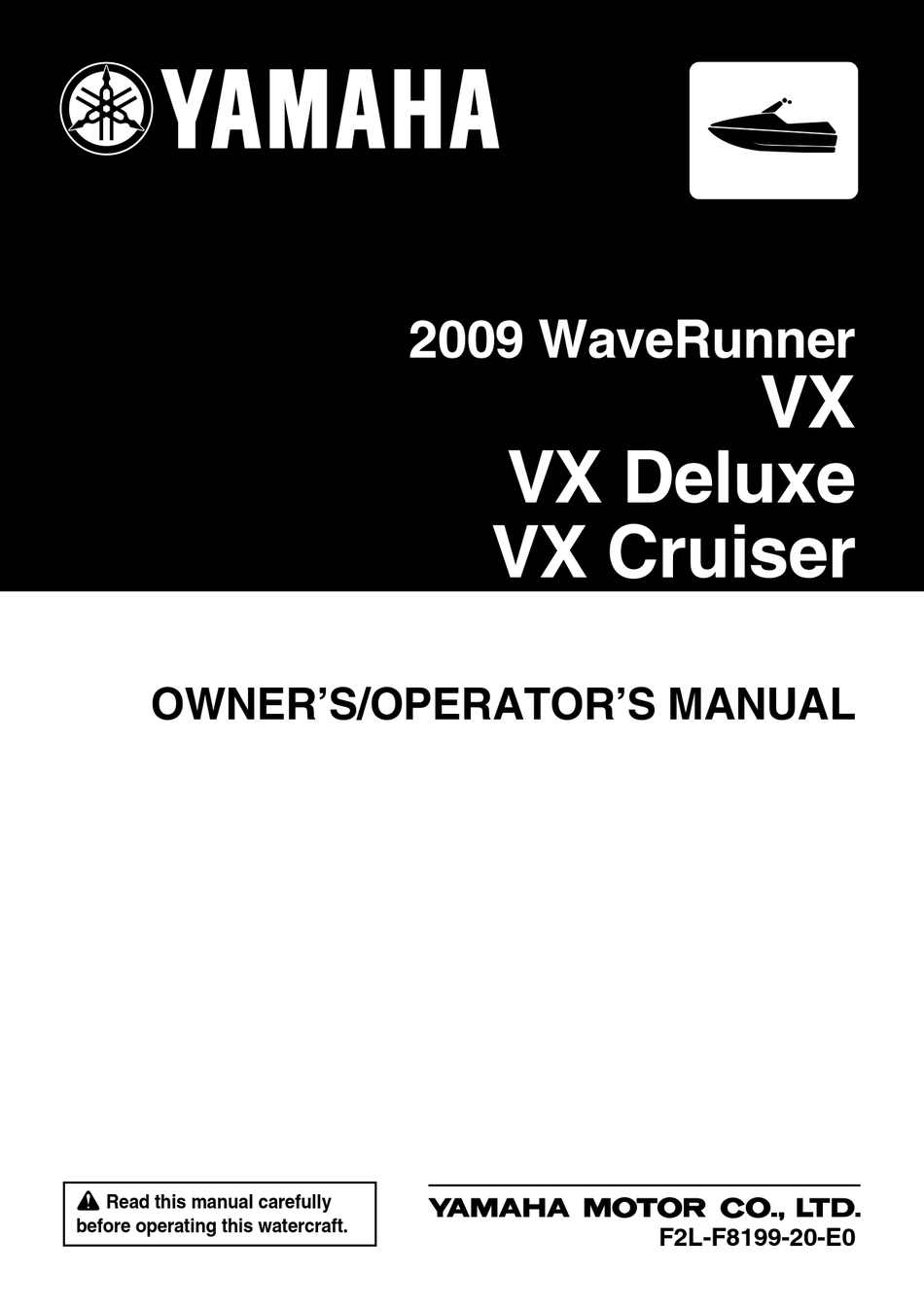 YAMAHA 2009 WAVE RUNNER OPERATOR'S MANUAL Pdf Download | ManualsLib