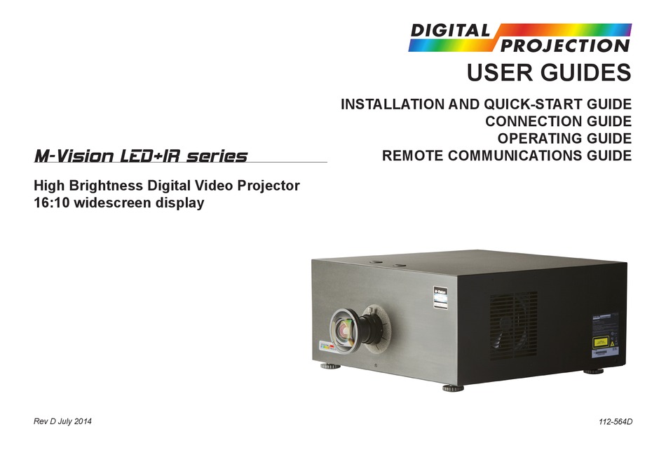 DIGITAL PROJECTION MVISION LED+IR SERIES INSTALLATION AND QUICK START