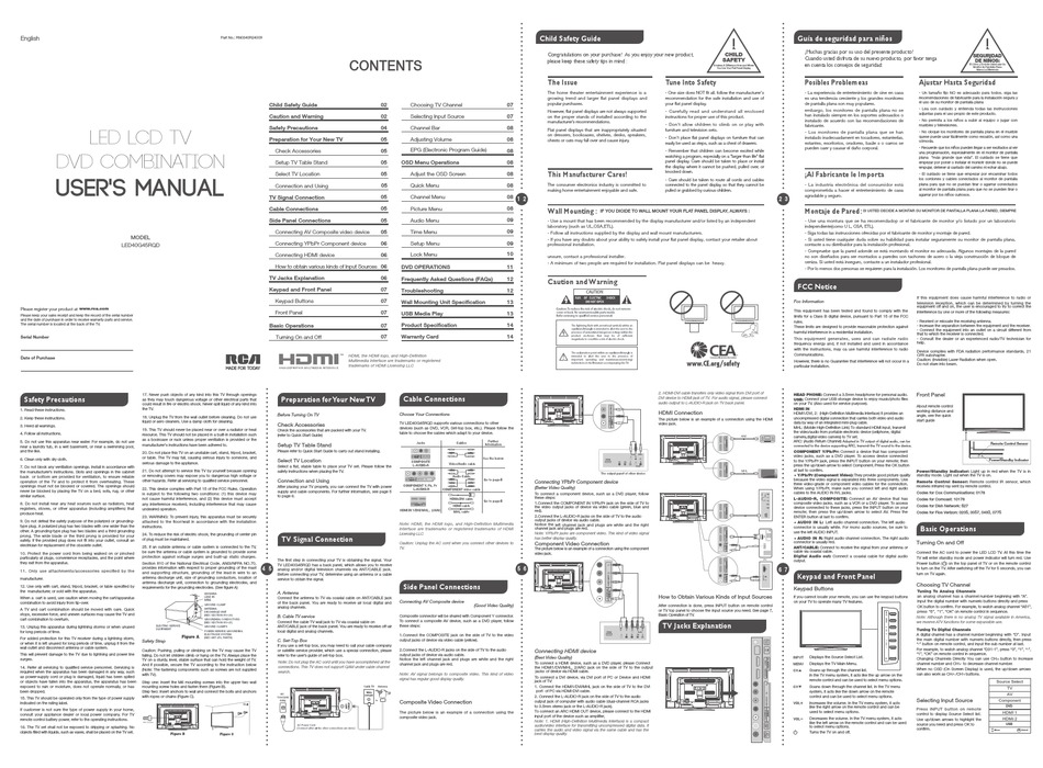 RCA LED40G45RQD USER MANUAL Pdf Download | ManualsLib