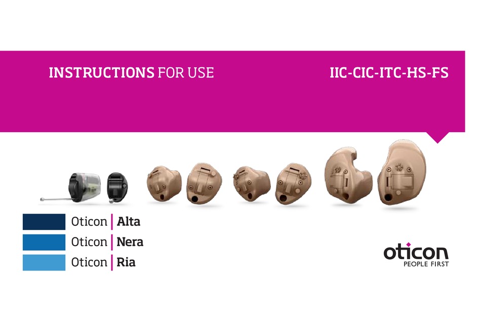OTICON ALTA IIC INSTRUCTIONS FOR USE MANUAL Pdf Download ManualsLib