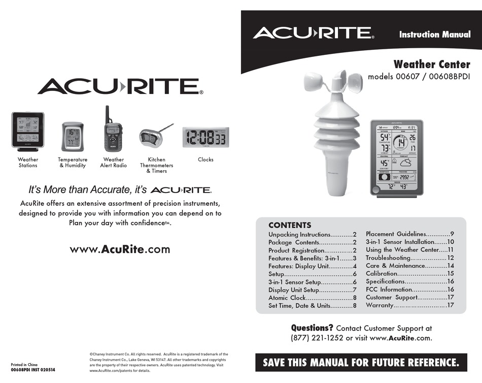 ACURITE 607 INSTRUCTION MANUAL Pdf Download ManualsLib
