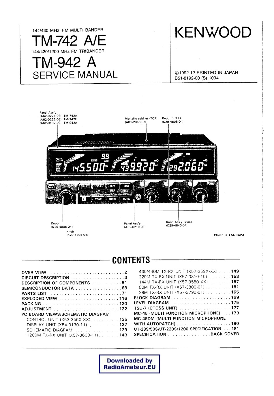 KENWOOD TM-742 A/E SERVICE MANUAL Pdf Download | ManualsLib