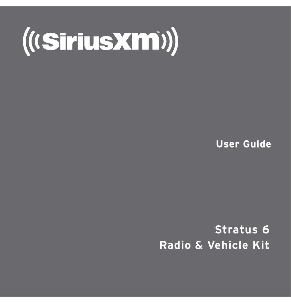 SIRIUS XM RADIO STRATUS 6 USER MANUAL Pdf Download ManualsLib