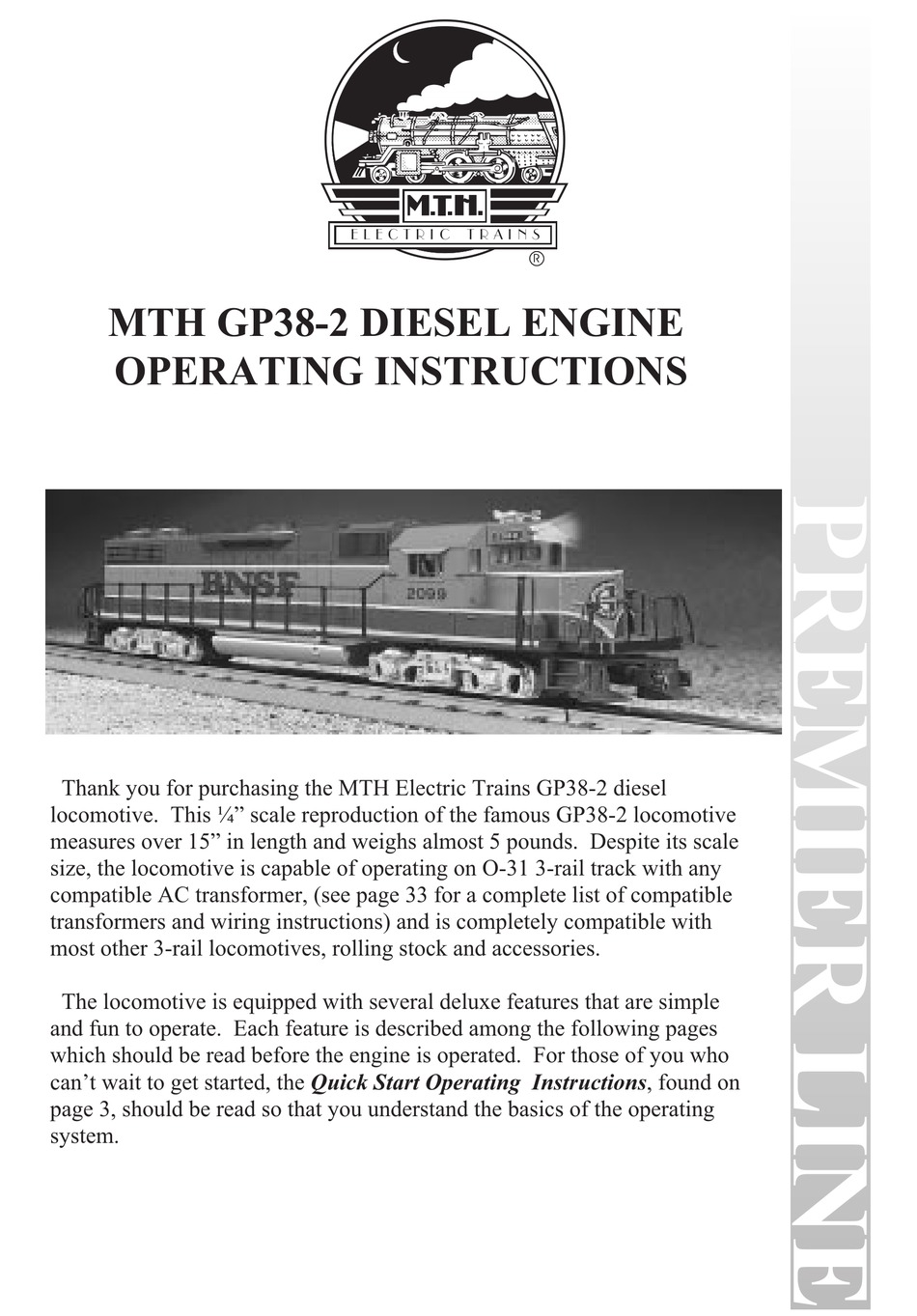 Mthtrains Gp38 2 Diesel Engine Operating Instructions Manual Pdf Download Manualslib