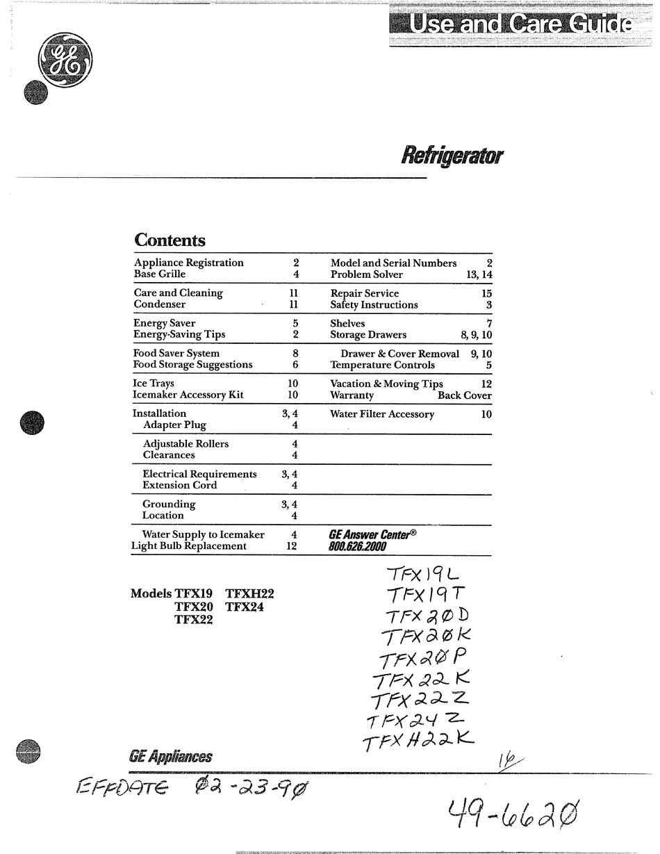 GE TFX19 USE AND CARE MANUAL Pdf Download | ManualsLib | Ge Tfx24 Wiring Schematic | | ManualsLib