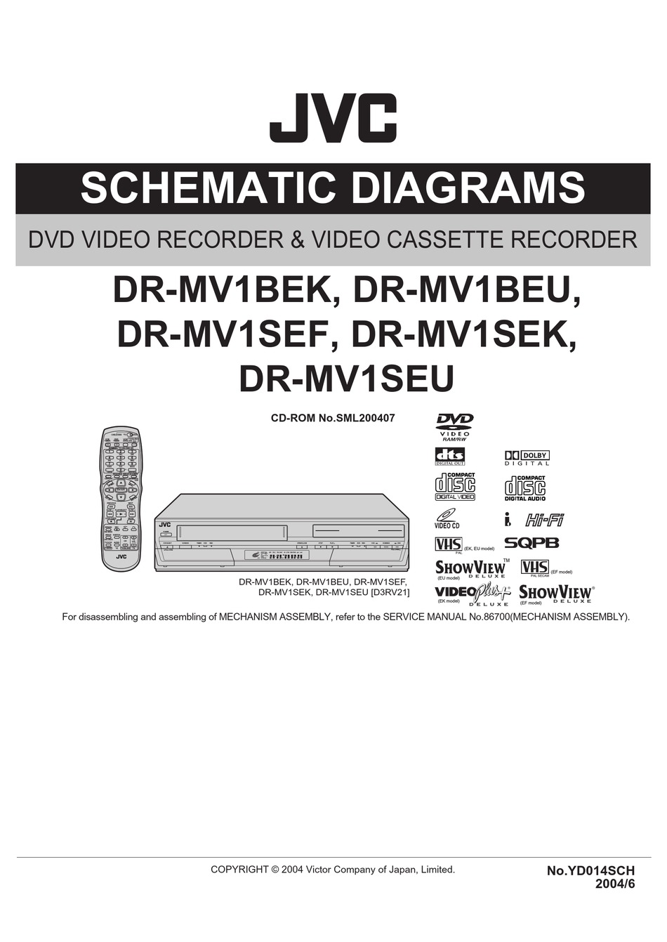 JVC DR-MV1BEK SCHEMATIC DIAGRAMS Pdf Download | ManualsLib