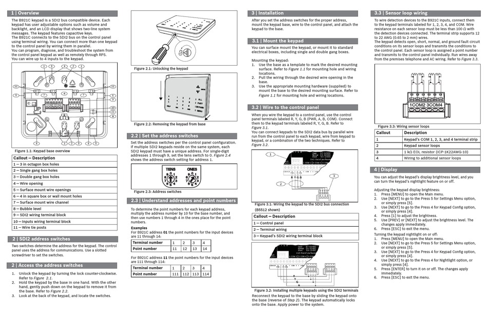 BOSCH B921C INSTALLATION MANUAL Pdf Download | ManualsLib