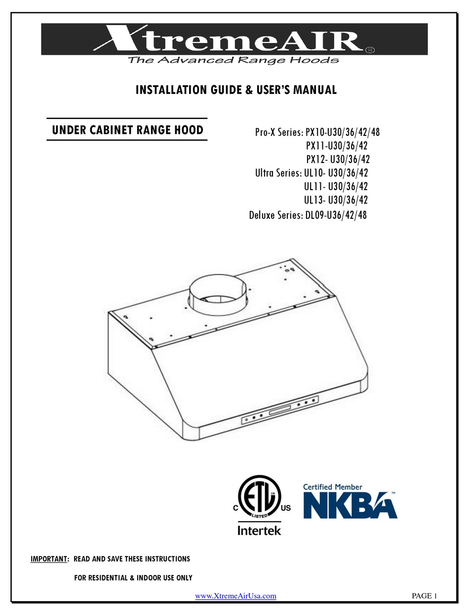 XTREMEAIR PX10U30 INSTALLATION MANUAL & USER MANUAL Pdf Download