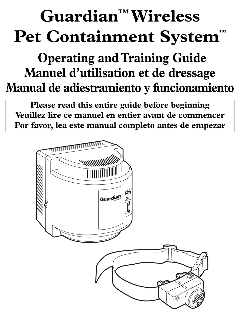 GUARDIAN WIRELESS PET CONTAINMENT SYSTEM OPERATING AND TRAINING MANUAL