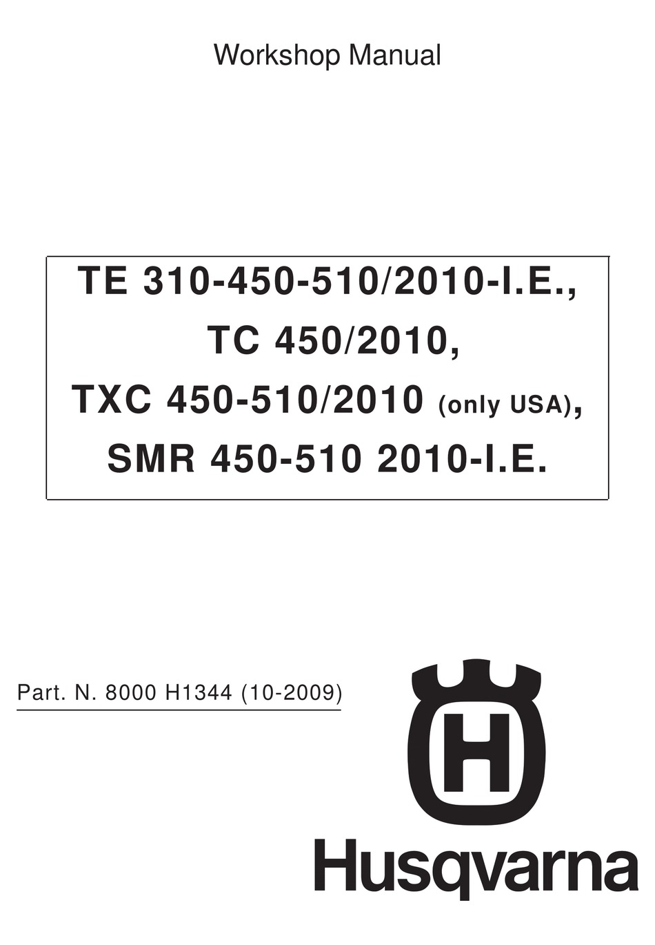 HUSQVARNA TC 450 WORKSHOP MANUAL Pdf Download | ManualsLib