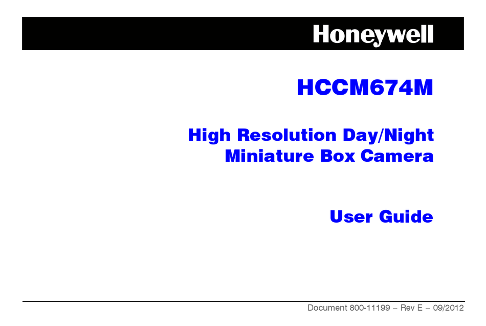 Honeywell HCCM474 Miniature 1/3'' Color Camera With Low Light B/W Mode 