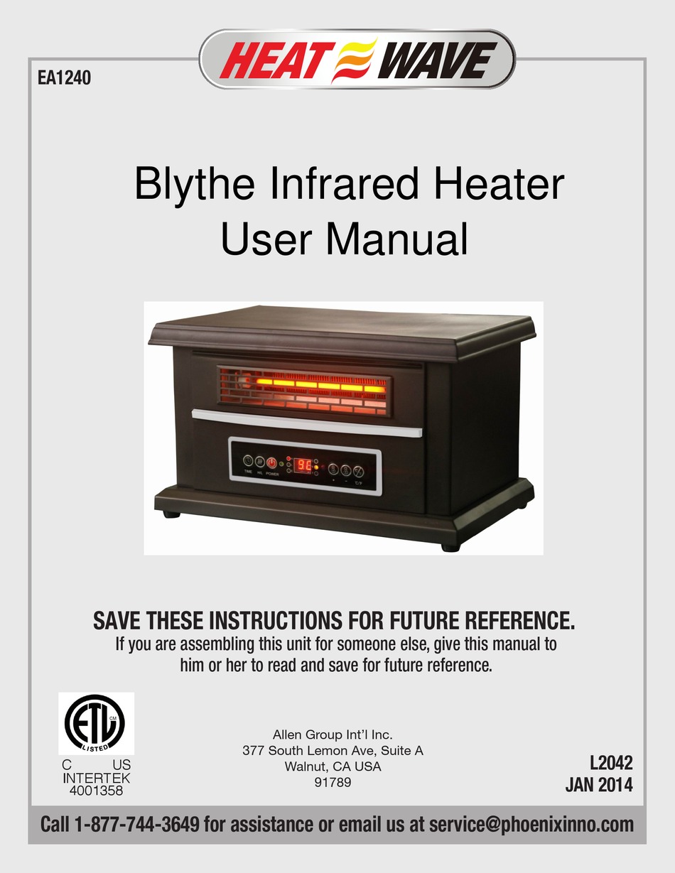 HEAT WAVE BLYTHE EA1240 USER MANUAL Pdf Download | ManualsLib