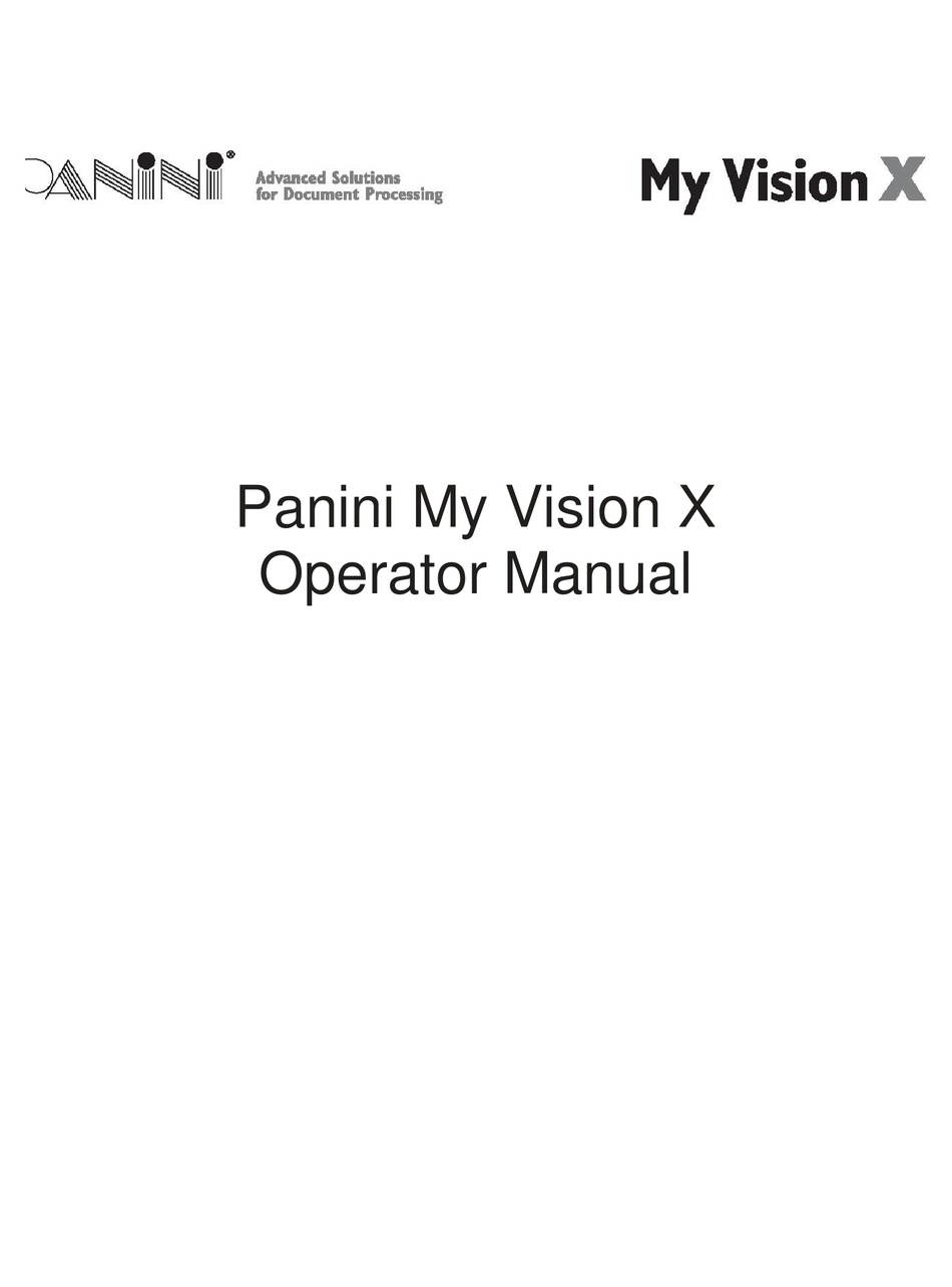 PANINI MY VISION X OPERATOR
