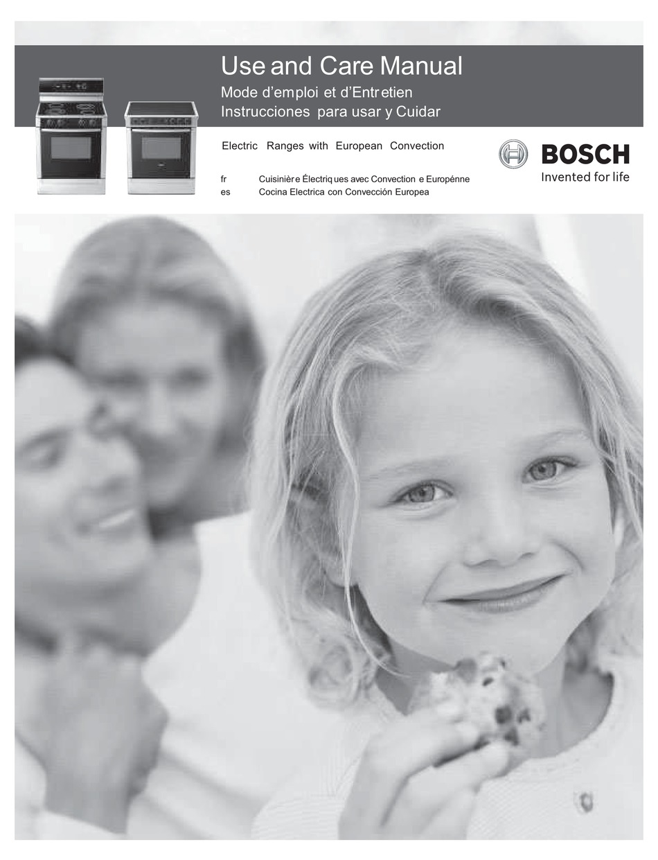 BOSCH ELECTRIC RANGES USE AND CARE MANUAL Pdf Download ManualsLib