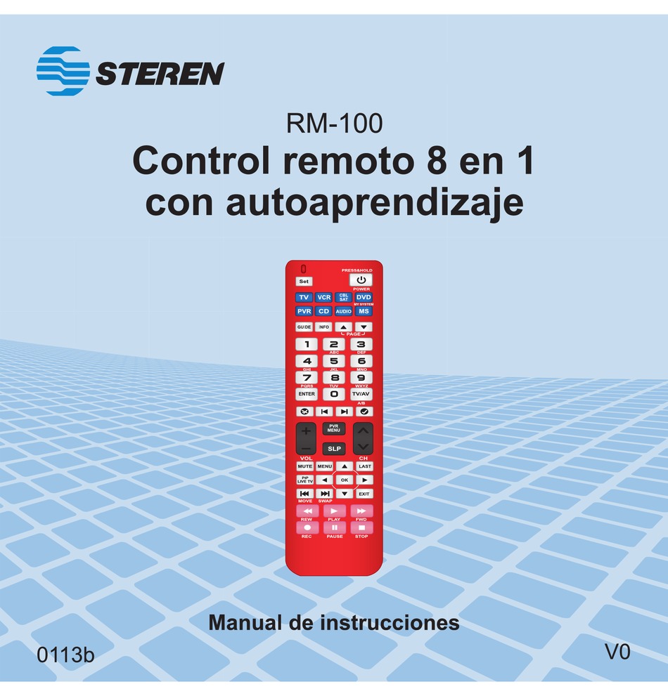 manual de control remoto universal steren rm-8000